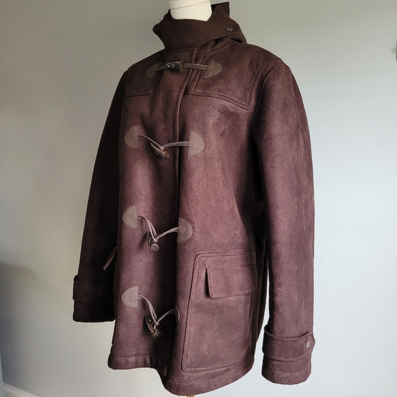 Chaps Faux Suede Toggle Coat Size L - Picture 1 of 5